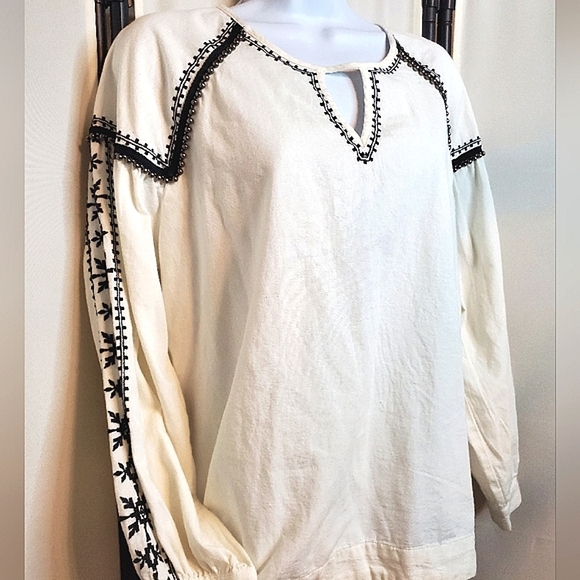 🌻 Boho beaded peasant Boho Festival Dream Top | Embroidered Hippie Vibes NWT🌞 - Picture 13 of 15